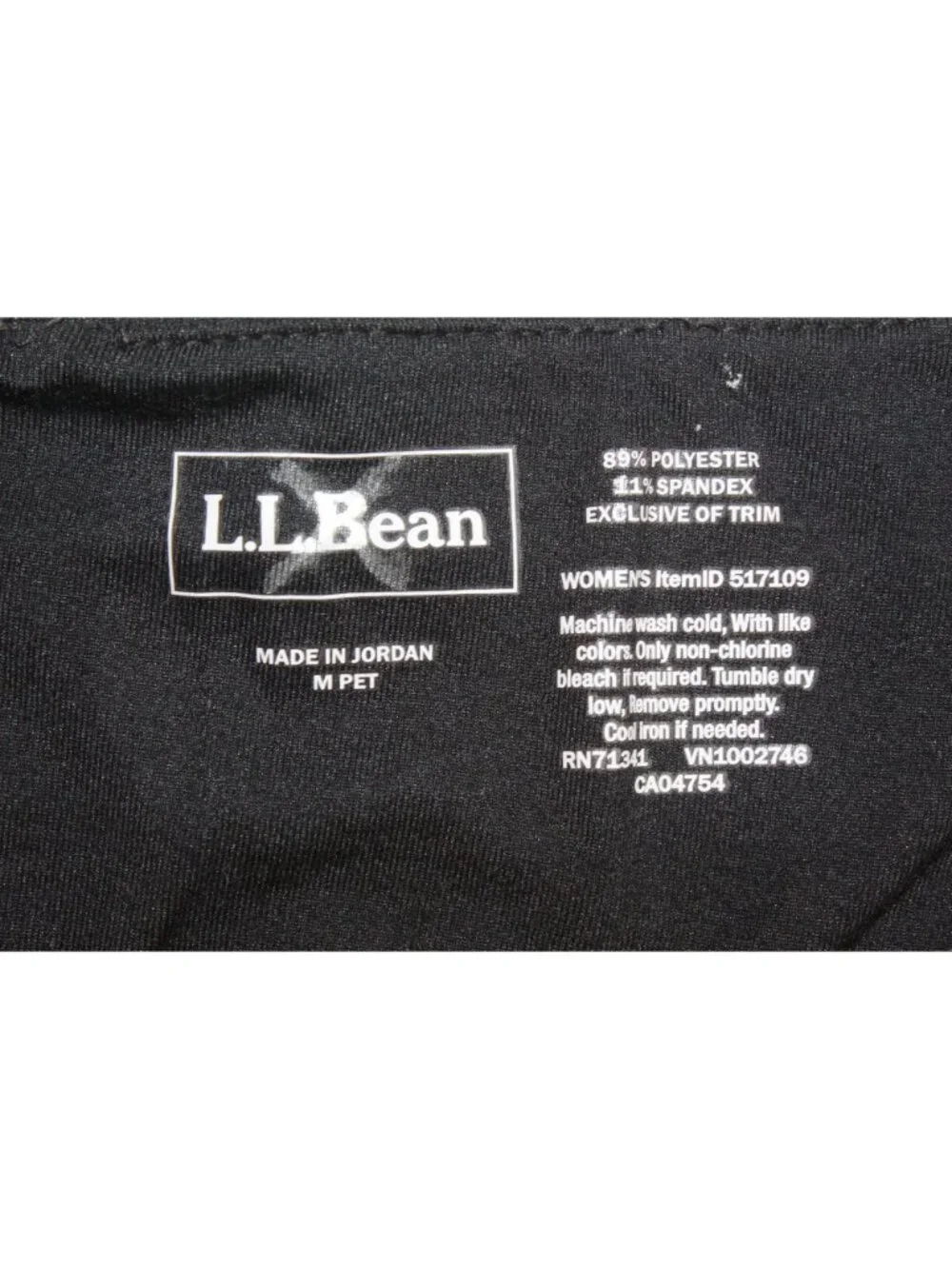 LL Bean Black Stretch Athletic Lounge Activewear Jogger Pants Size M Pet